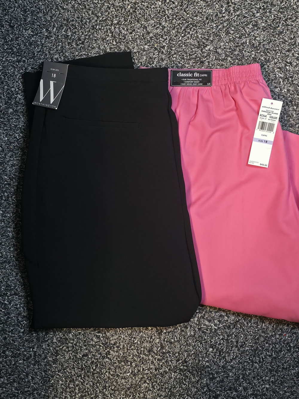 Worthington Black Pants And Pink Alfred Dunner  Capri